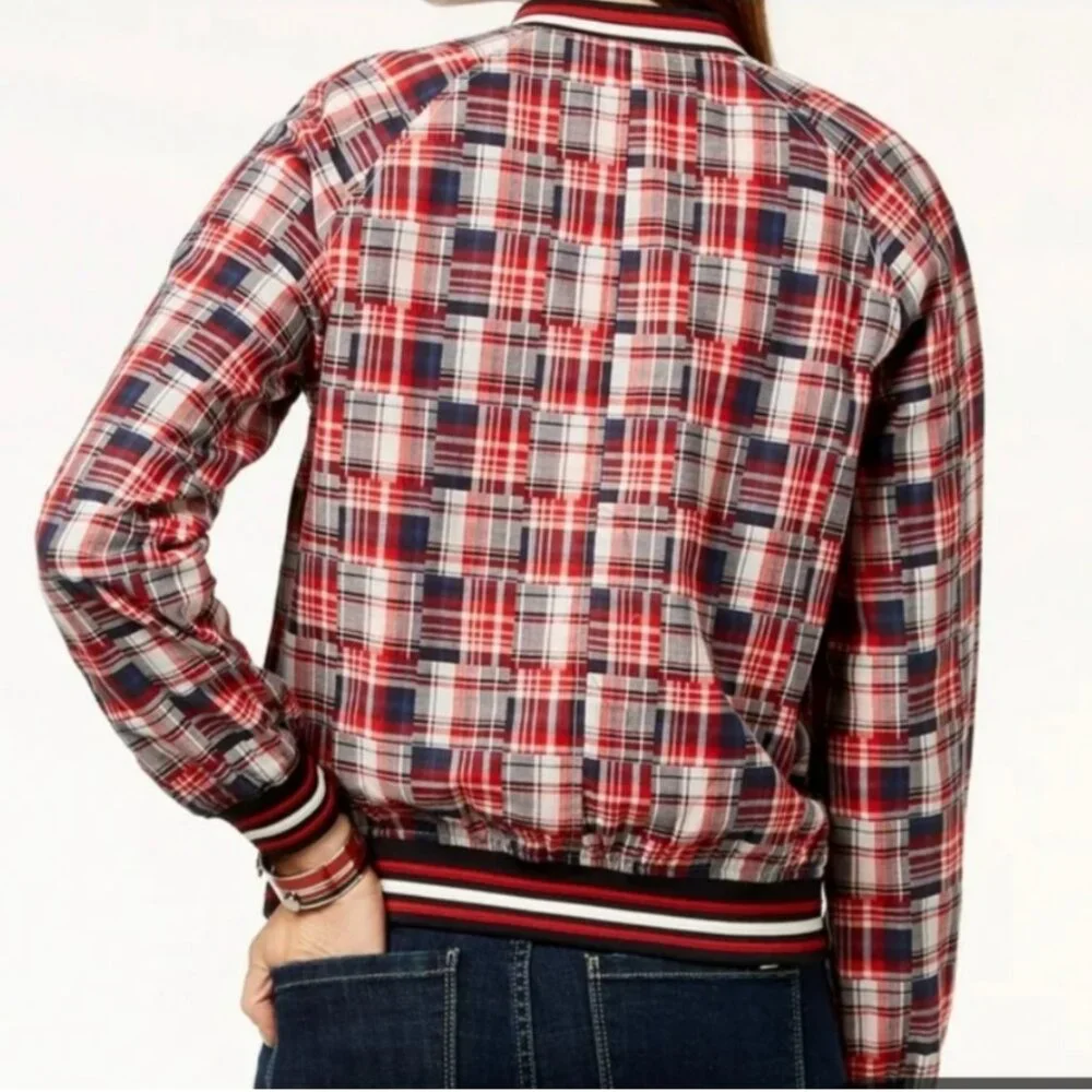 Tommy Hilfiger Cotton Patchwork Varsity Jacket Gold Buttons Size S